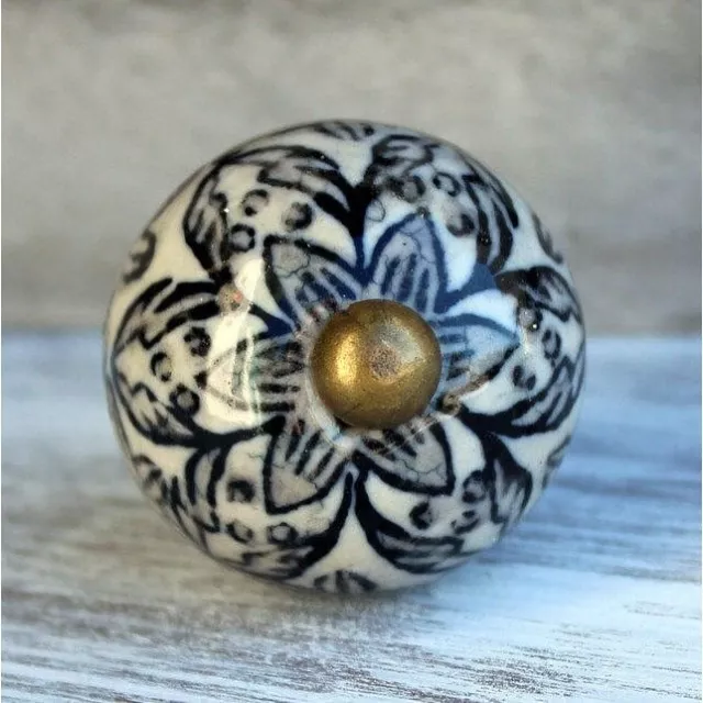 Vintage Drawer Pull White Ceramic Round Handle Kitchen Cabinet Dresser Door Knob
