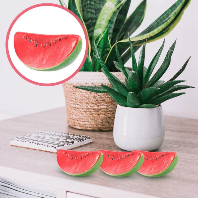 6 piezas rodajas de fruta falsas rodajas de sandía frutas artificiales sandía decoraciones