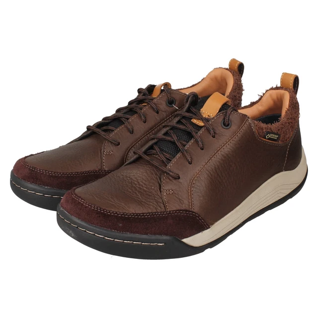 MENS CLARKS LACE Up Leather Waterproof Trainers Baystone Go Gtx Ex Display 64.99 PicClick UK