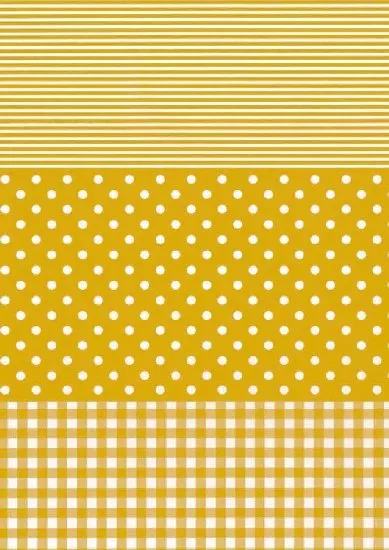 3er Pack DecoPatch Papier Nr. 543 Gelb Streifen Punkte Karo Design Bastelpapier