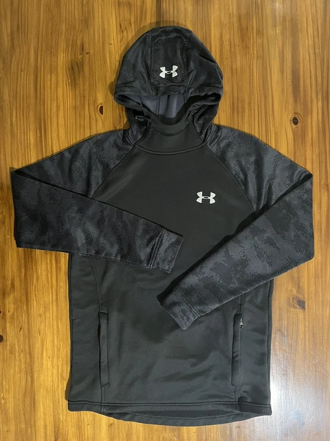 Under Armour CG Fitted Performance Hoodie Men's Medium Black Gray Camo