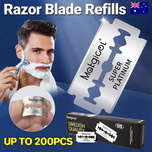 10-200PCS Safety Razor Blades Extra Super Stainless Double Edge Razor Blades AU