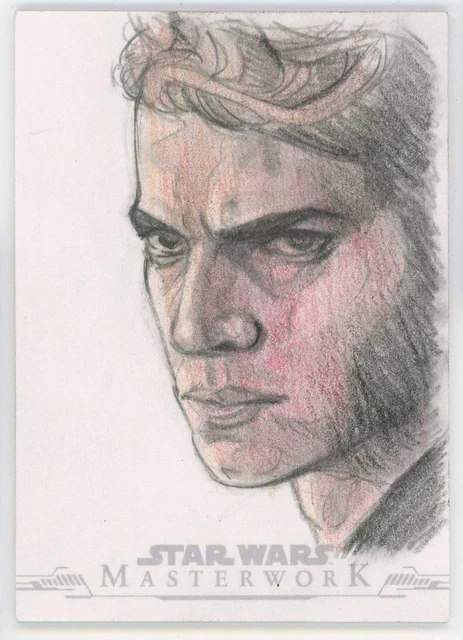 Anakin Skywalker Topps Star Wars Masterworks Sketch Card 1/1 Rachel Bradly Ar...