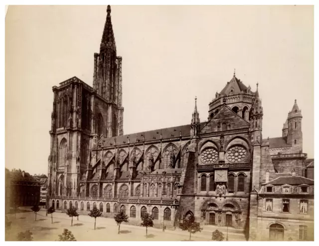 France, Strasbourg, Cathédrale Notre Dame Vintage albumen print,  Tirage album