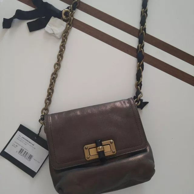 LANVIN Mini Pop Happy Bag Brown Shouler Bag with Chain NEW Shipping From Japan!!