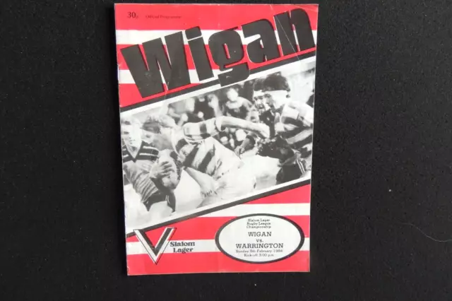 Rugby League Wigan v Warrington 8th February 1984 Official Programme