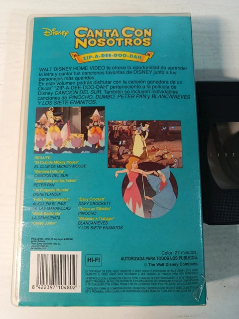 CANTA CON NOSOTROS Zip-A-Dee-Doo-Dah (1993 Disney) - VHS PAL Spanish £ ...