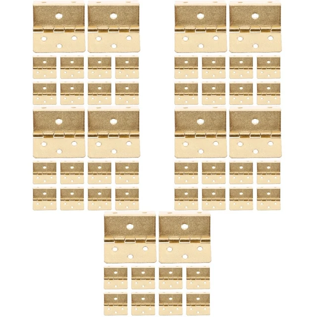 Set 4 Cerniere Vintage In Bronzo 70x35 Mm, Per Mobili E Ante, Con 6 Fori Di Fissaggio, Robuste E Decorative