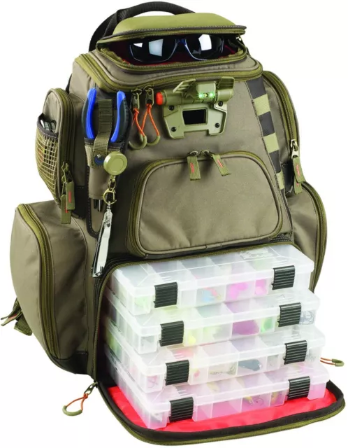 Wild River NOMAD Lighted Tackle Backpack w/4 PT3600 Trays - WT3604