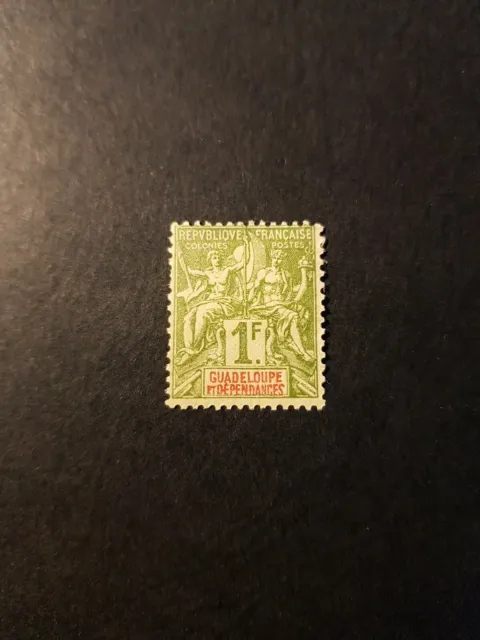 Timbre France Colonie Guadeloupe N°31 Neuf * Mh 1892 (2 Dents Courtes) Cote 44€