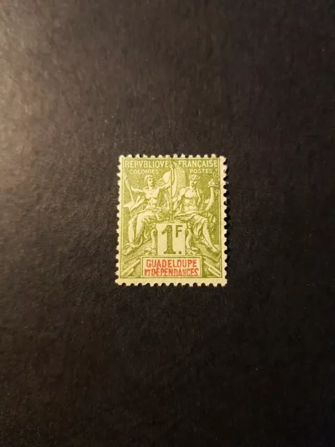 Timbre France Colonie Guadeloupe N°31 Neuf * Mh 1892 (2 Dents Courtes) Cote 44€