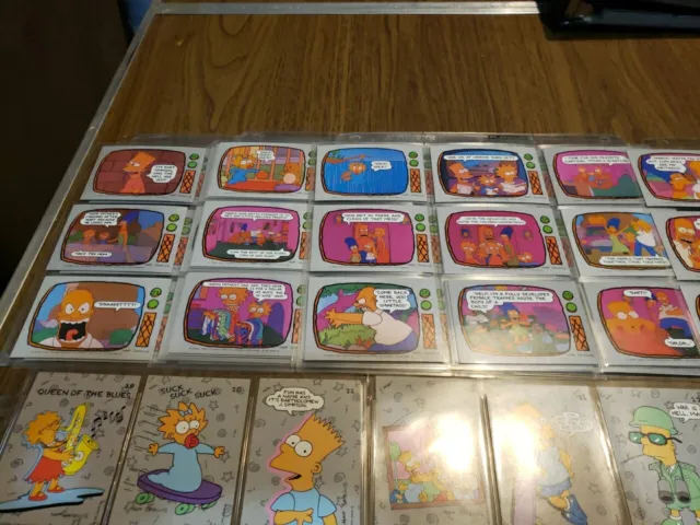 SIMPSONS 1990 TOPPS SET OF 88 CARDS WITH STICKER SET (22) All In Page Sleeves