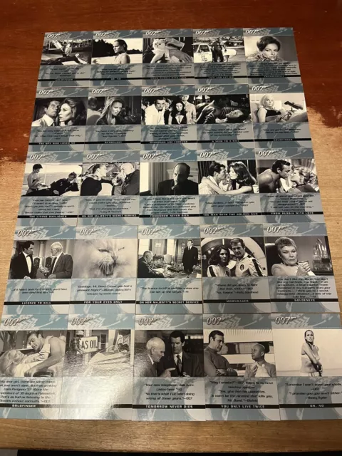 2004 The Quotable James Bond 007 Complete 100-Card Base Set