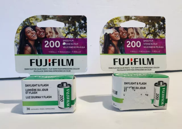 2X Fujifilm 200 Speed Film CN16 C41 Daylight and Flash 36 Exposures Exp 01/2025