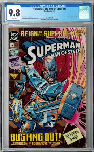 Superman The Man of Steel #22 CGC 9.8 (Jun 1993, DC) 1st John Henry as Steel