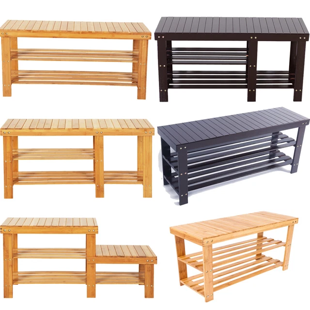 SHOE RACK BENCH Hallway Storage Organizer Shelf Entryway Furniture