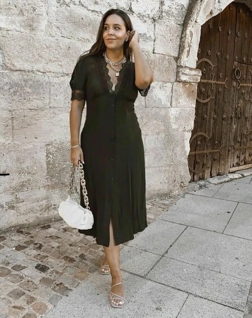 Zara lace midi sales dress