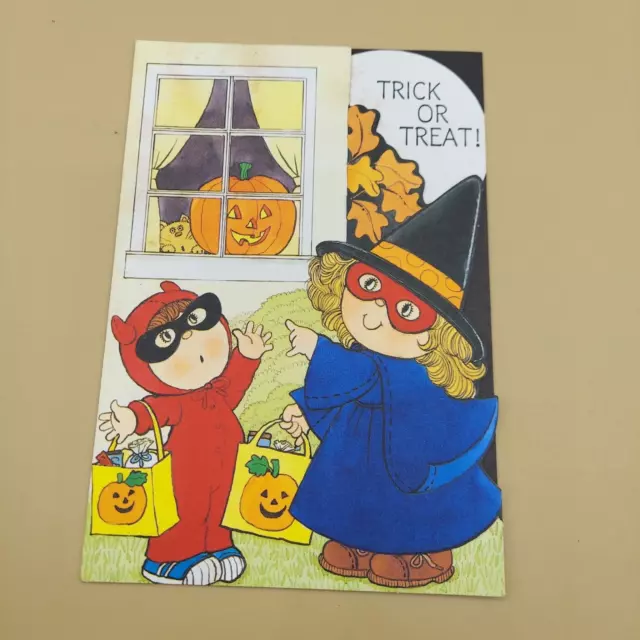 Vintage Hallmark  Halloween Devil witch children's  greeting card ghost