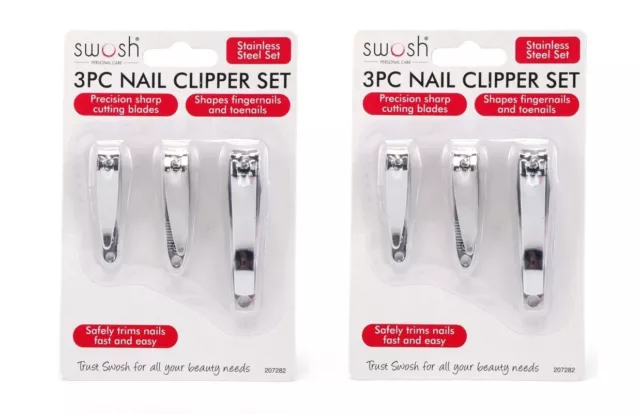 6pc Nail Clipper Set Stainless Steel Manicure Pedicure Finger Toe Clippers Kit