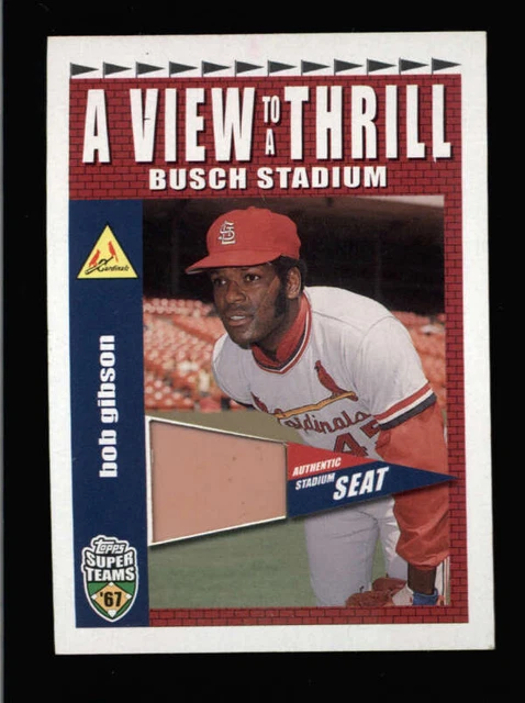Bob Gibson 2002 Topps Super Teams A View To A Thrill Busch Stadium Seat Bc1409