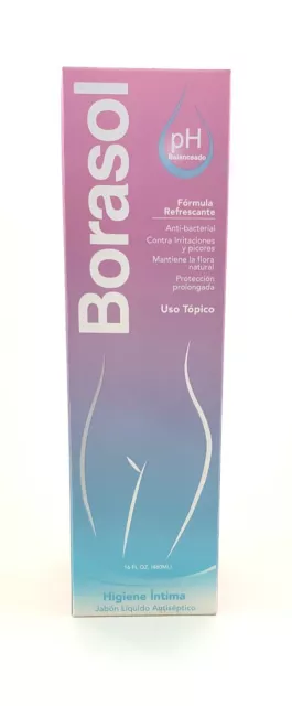 Borasol Anti-bacterial Topical Vaginal Wash Antiseptic Liquid 16oz