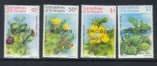 Grenadines Of St Vincent 1982 Prickly Pear Set Overprinted Specimen Mnh Sg225-8