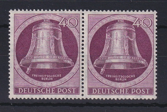 Berlin 1951 Glocke links 40-Pfennig-Wert Mi.-Nr. 79 waagerechtes Paar **