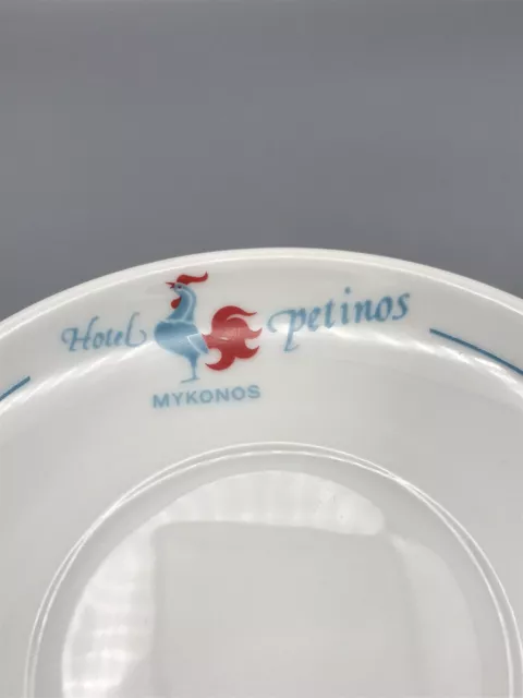 VTG Ionia Porcelain Coffee Cup & Saucer 'Hotel Petinos Mykonos'~Made in Greece 3