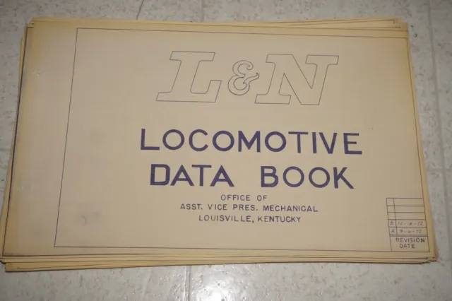 VINTAGE L&N LOUISVILLE & NASHVILLE RAILROAD LOCOMOTIVE DATA BOOK Loose Pages