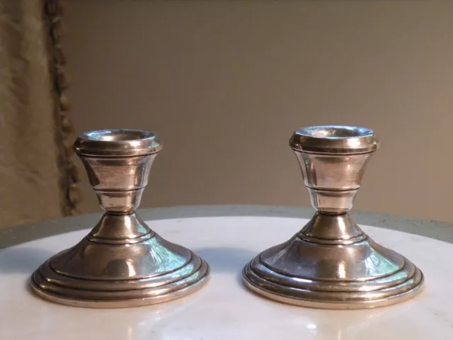 OR Sterling Silver Candle Holders - Reinforced - 6.8 oz - 3.25 in x 2.75 in