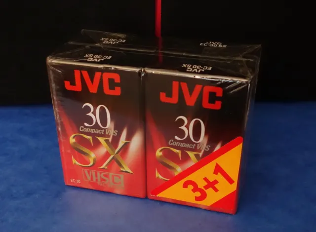 *** Lot De Quatre Cassettes Camescope Jvc Vhsc Sx Ec 30 ***