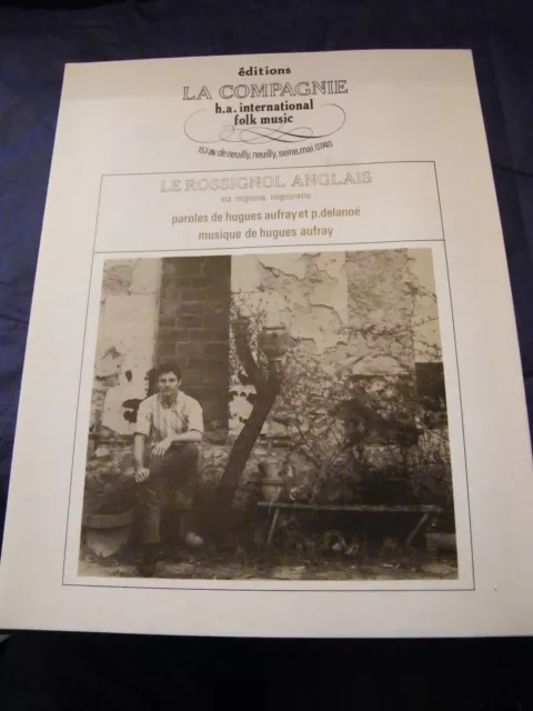 "Partition Le Rossignol Anglais Hugues Aufray P Delanoe 1965 Music Sheet"
