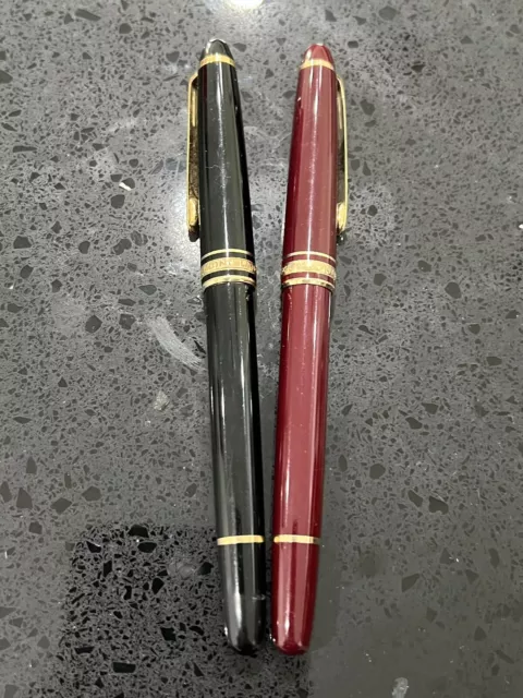 Lot x2 Montblanc Meisterstuck Pen Burgundy Black