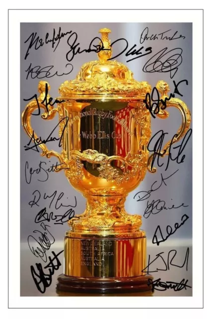 NEW ZEALAND ALL BLACKS WORLD CUP FINAL 2015 SQUAD RUGBY SIGNED 6x4 PHOTO