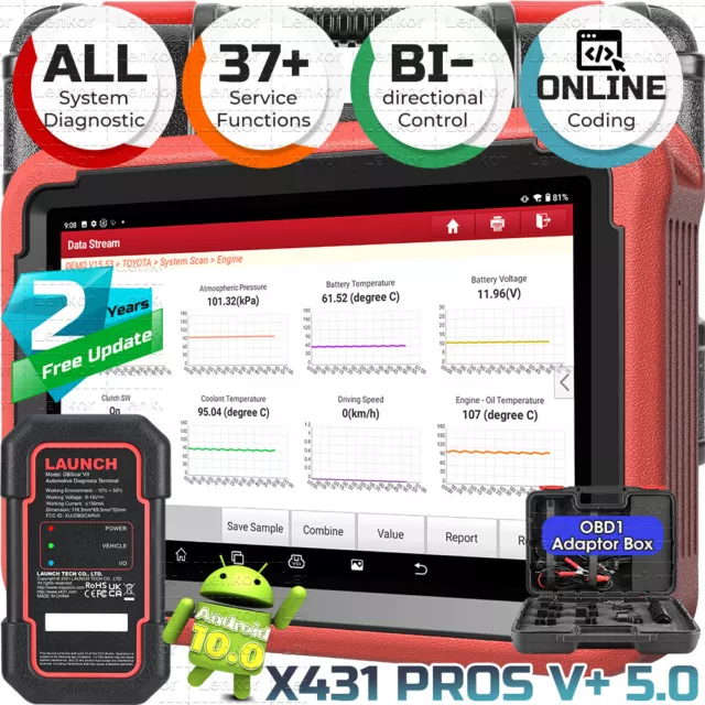 2024 LAUNCH X431 Pros V5.0 Strumento Diagnostica Tutti Sistemi Codifica ECU TPMS