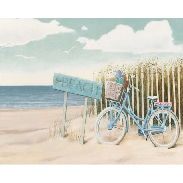 Paint By Numbers Kit DIY Seaside Scenery Colouring Oil Picture Craft (X971)