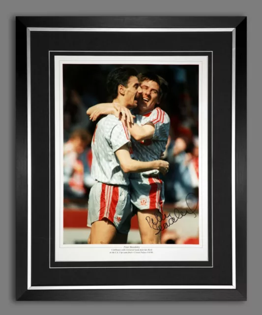 Peter Beardsley Hand Signed And Framed Liverpool Fc Football 12x16 Photograph