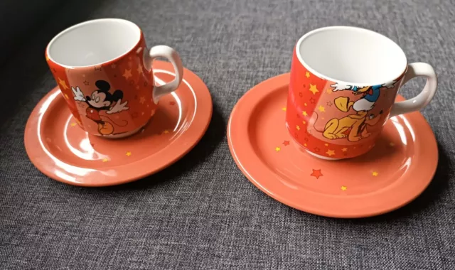 Mug 2 Tasses / Coupelles Café Expresso Mickey / Donald & Pluto Disney Store