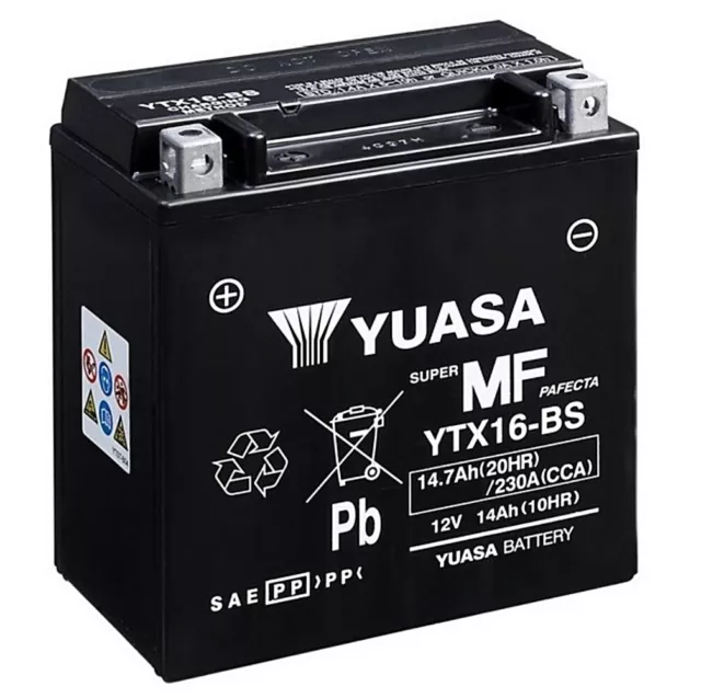 Yuasa YTX16-BS AGM Batterie 12V - Prêt à Poser Suzuki lta 500 700 750 King Quad