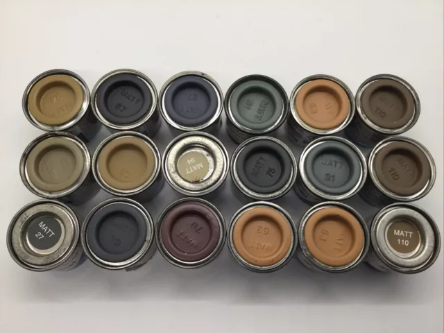 Humbrol Enamel/Metallic Model Paint Matt 18x 14ml Tins Assorted Colours