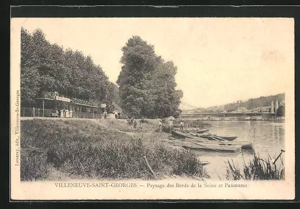 CPA Villeneuve-Saint-Georges, Paysage des Bords de la Seine et vue générale