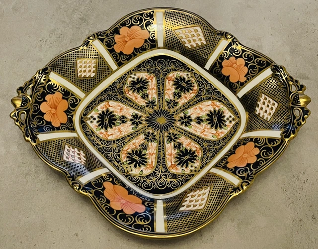 Very Rare Royal Crown Derby Old Imari 1128 *Acorn Handled Basket* - 1St Quality.