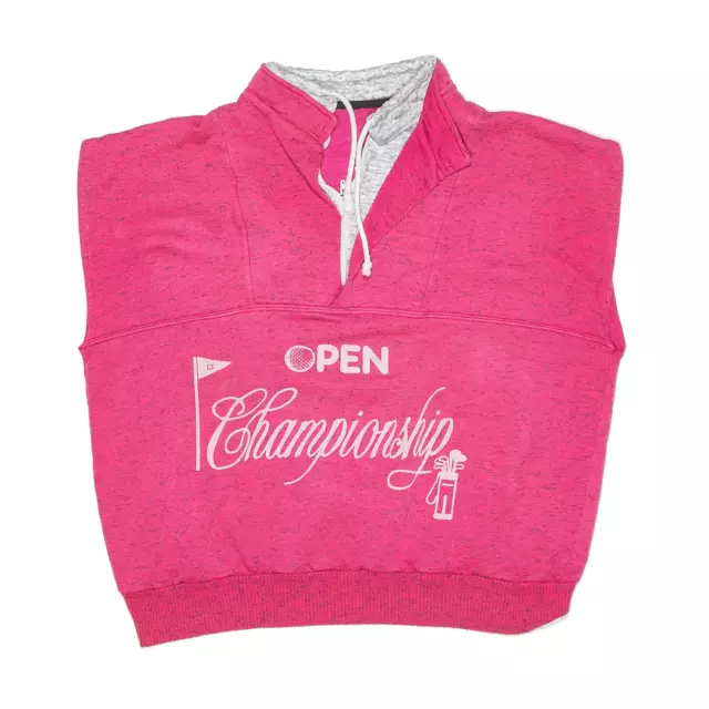 Felpa vintage donna golf open championship anni '90 rosa cerniera 1/4 S