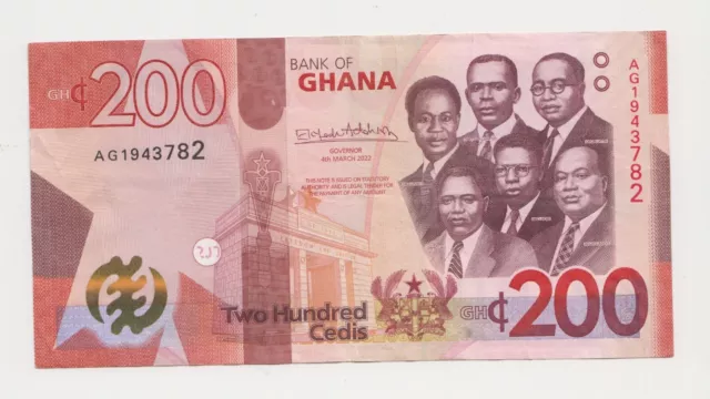 GHANA: 200 Cedis Banknote 2022 in UNC condition