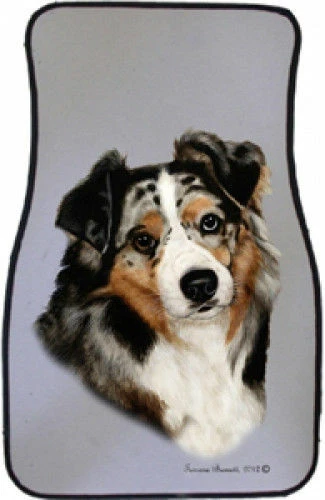 Blue Merle Australian Shepherd Car Floor Mats Pair (TB) 36059