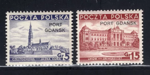 Poland 1937 Port Of Danzig Gdansk Good 1K31-Ik32 Fischer 31-32 Perfect Mnh