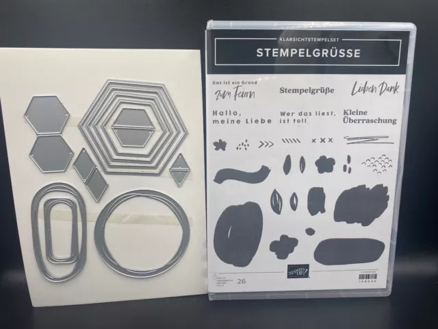 Stampin up Stempelset Stempelgrüße und Stanzformen Geometrisch abstrakt OVP -NEU