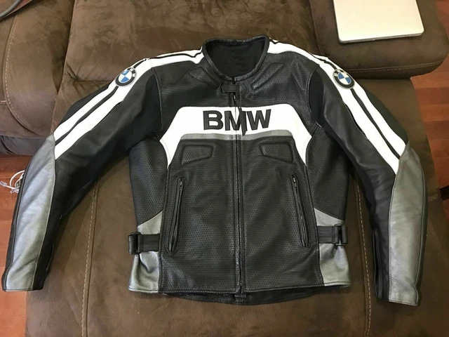 BMW COURSES VESTE en Cuir de Moto Veste de Motard en Cuir Veste en
