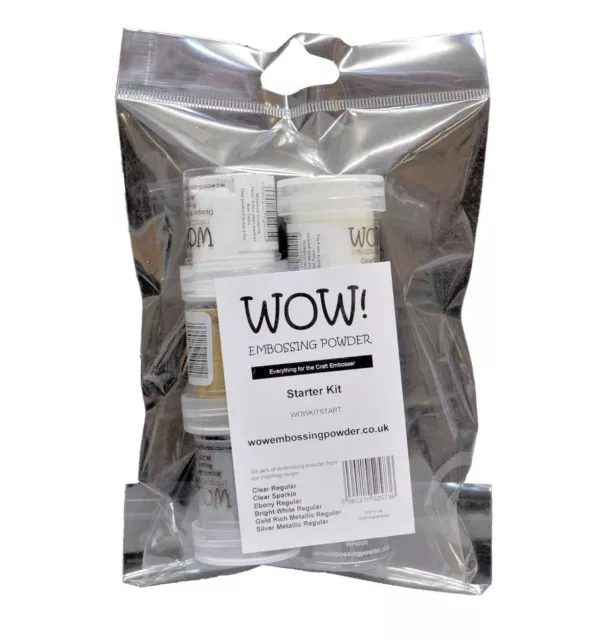 Wow Prägung Pulver Starter Set Satz 6 X 15ml Töpfe Verschiedene Farben Klar Weiß