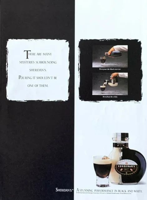1993 SHERIDAN'S Liqueur A Stunning Performance in Black & White PRINT AD
